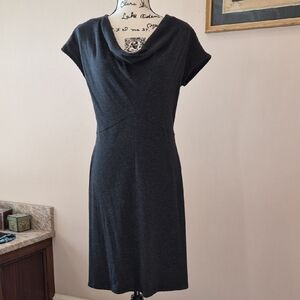 Lands' End Charcoal Cowl Neck Midi Dress